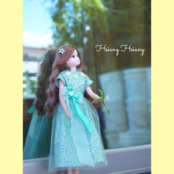 **Hsiang Hsiang**  licca-chan dress  ♡リカちゃん服   春色レースお花ワンピース 5枚目の画像