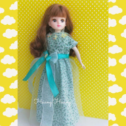 **Hsiang Hsiang**--リカちゃんのお洋服--licca--莉卡娃娃--綠意盎然綠色花洋裝--僅有一件 第6張的照片