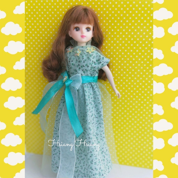 **Hsiang Hsiang**  licca-chan dress  ♡リカちゃん服   春色レースお花ワンピース 6枚目の画像