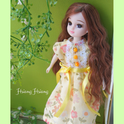 **Hsiang Hsiang**—リカちゃんのお洋服--licca--莉卡娃娃--嫣黃朵朵黃色洋裝 第1張的照片