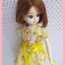 **Hsiang Hsiang**  licca-chan dress  ♡リカちゃんの服   春色レースお花ワンピース 2枚目の画像