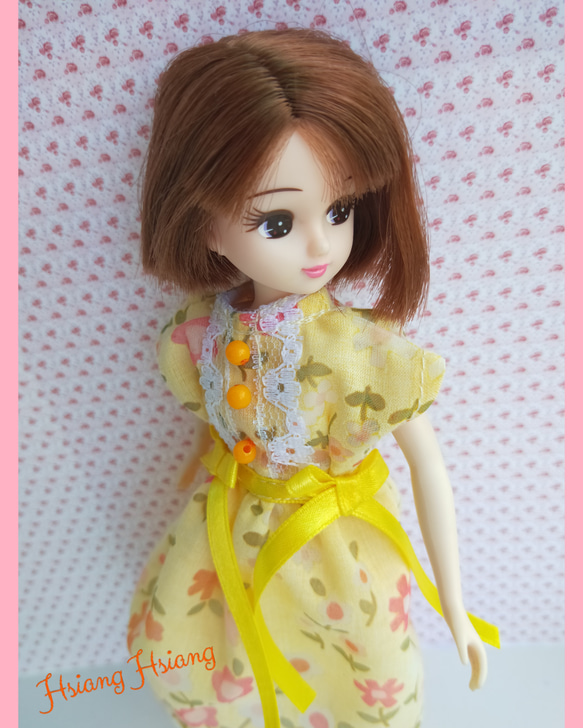 **Hsiang Hsiang**  licca-chan dress  ♡リカちゃんの服   春色レースお花ワンピース 2枚目の画像