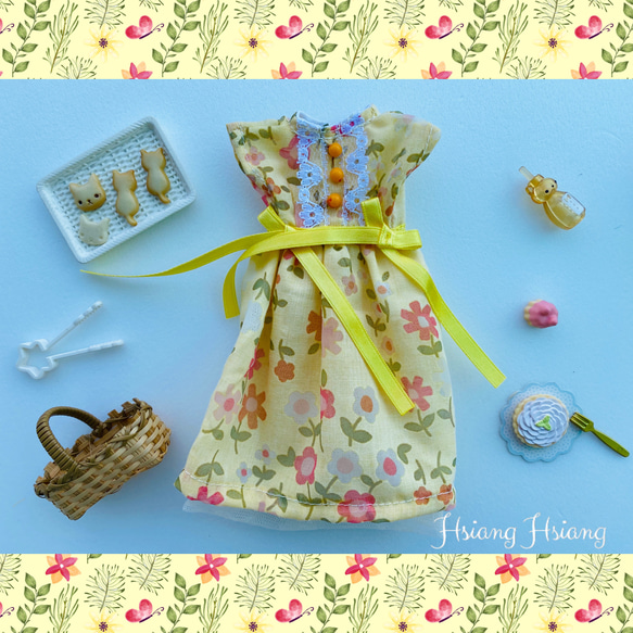 **Hsiang Hsiang**  licca-chan dress  ♡リカちゃんの服   春色レースお花ワンピース 7枚目の画像