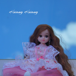 **Hsiang Hsiang**  licca-chan dress  ♡リカちゃん服   春色レースお花ワンピース 7枚目の画像