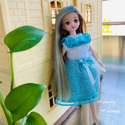 **Hsiang Hsiang**  licca-chan dress  ♡リカちゃん服   水玉ワンピース 3枚目の画像