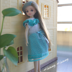 **Hsiang Hsiang**  licca-chan dress  ♡リカちゃん服   水玉ワンピース 8枚目の画像