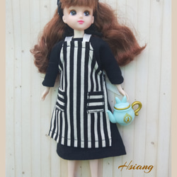 **Hsiang Hsiang**  licca-chan dress  ♡リカちゃん服   水玉エプロン 2枚目の画像