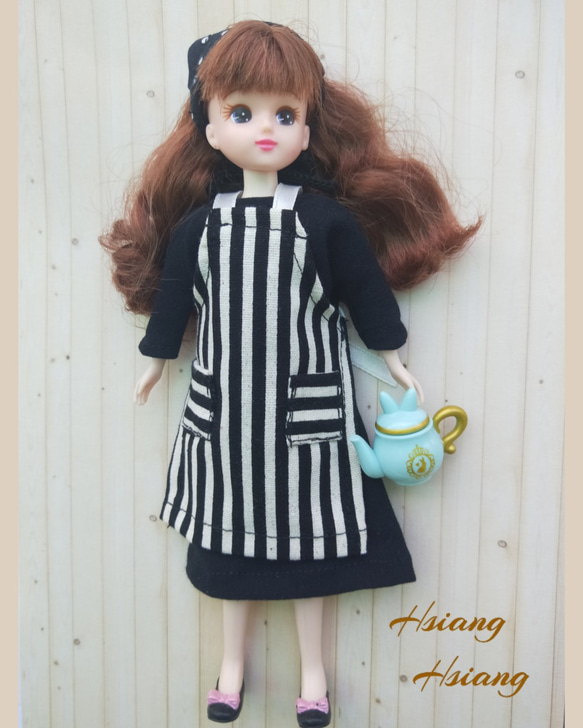 **Hsiang Hsiang**  licca-chan dress  ♡リカちゃん服   水玉エプロン 2枚目の画像