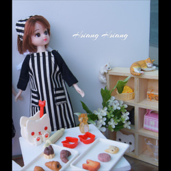 **Hsiang Hsiang**  licca-chan dress  ♡リカちゃん服   水玉エプロン 3枚目の画像