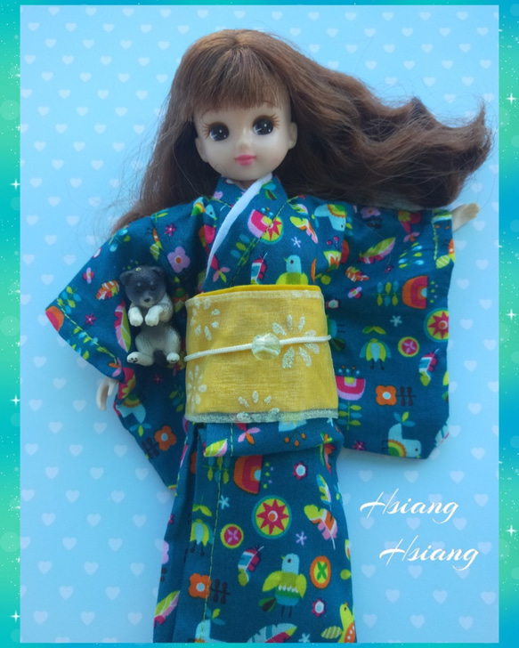 **Hsiang Hsiang**—リカちゃんのお洋服--licca--莉卡娃娃--湛藍日式和服 第2張的照片