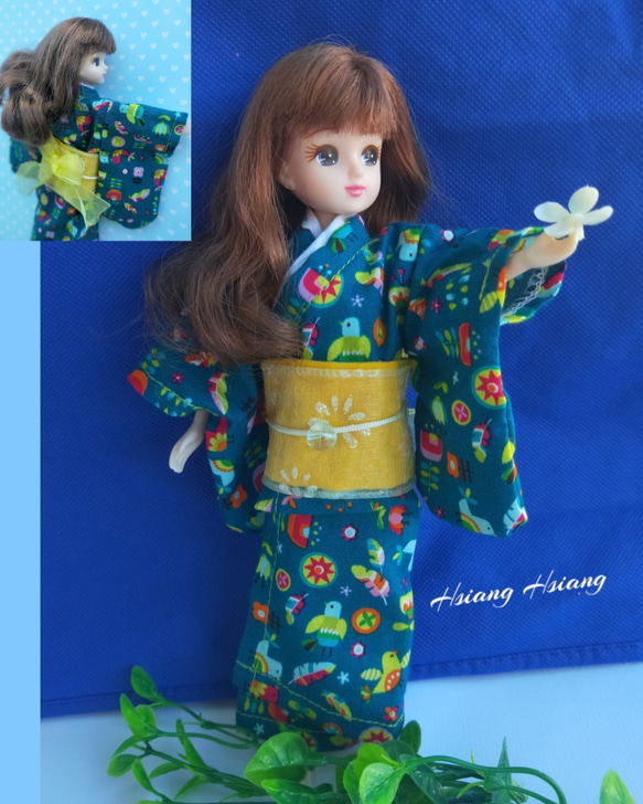 **Hsiang Hsiang**—リカちゃんのお洋服--licca--莉卡娃娃--湛藍日式和服 第4張的照片