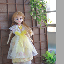 **Hsiang Hsiang**  licca-chan dress  ♡リカちゃんの服   春色レースお花ワンピース 2枚目の画像