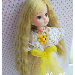 **Hsiang Hsiang**  licca-chan dress  ♡リカちゃんの服   春色レースお花ワンピース 6枚目の画像