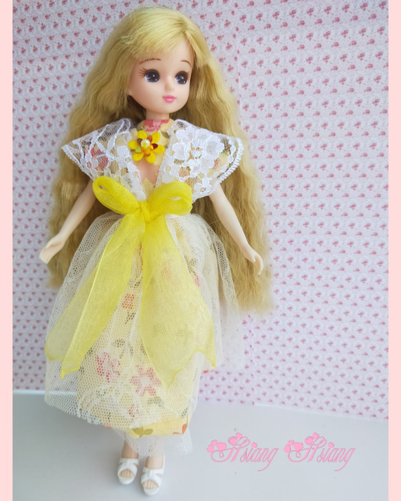 **Hsiang Hsiang**  licca-chan dress  ♡リカちゃんの服   春色レースお花ワンピース 10枚目の画像