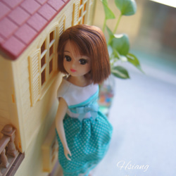 **Hsiang Hsiang**  licca-chan dress  ♡リカちゃん服   水玉ワンピース 5枚目の画像