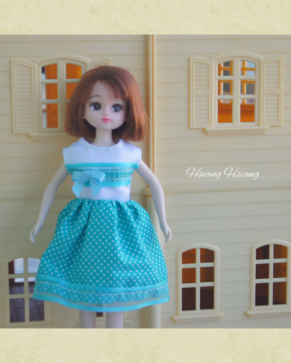 **Hsiang Hsiang**  licca-chan dress  ♡リカちゃん服   水玉ワンピース 8枚目の画像