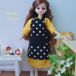 **Hsiang Hsiang**  licca-chan dress  ♡リカちゃん服   水玉エプロン 1枚目の画像