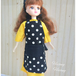 **Hsiang Hsiang**  licca-chan dress  ♡リカちゃん服   水玉エプロン 4枚目の画像