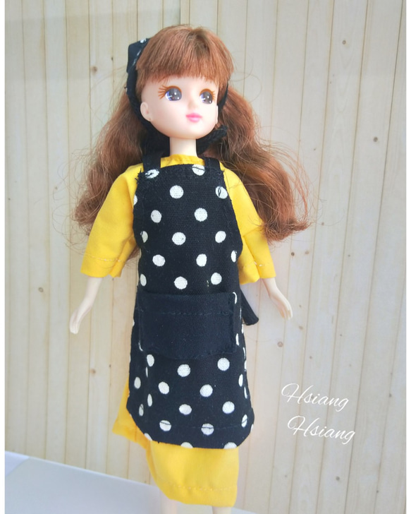 **Hsiang Hsiang**  licca-chan dress  ♡リカちゃん服   水玉エプロン 4枚目の画像