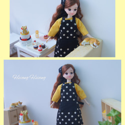 **Hsiang Hsiang**  licca-chan dress  ♡リカちゃん服   水玉エプロン 7枚目の画像