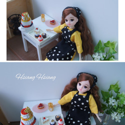 **Hsiang Hsiang**  licca-chan dress  ♡リカちゃん服   水玉エプロン 9枚目の画像