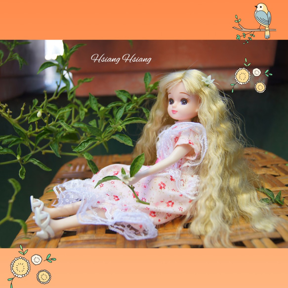 **Hsiang Hsiang**  licca-chan dress  ♡リカちゃん服   春色レースお花ワンピース 9枚目の画像