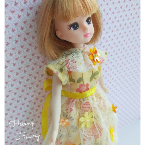 リカちゃんの服 ハンドメイド♡春色のドレス♡