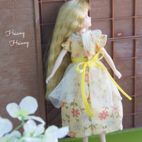 リカちゃんの服 ハンドメイド♡春色のドレス♡