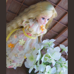 **Hsiang Hsiang**  licca-chan dress  ♡リカちゃんの服   春色レースお花ワンピース 7枚目の画像