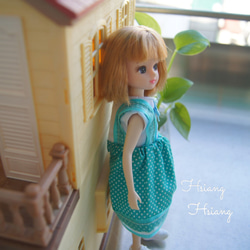 **Hsiang Hsiang**  licca-chan dress  ♡リカちゃん服   水玉ワンピース 2枚目の画像