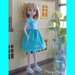 **Hsiang Hsiang**  licca-chan dress  ♡リカちゃん服   水玉ワンピース 4枚目の画像