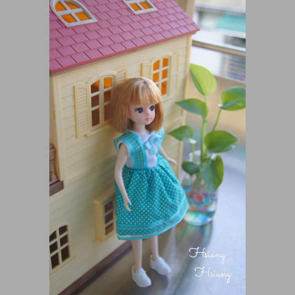 **Hsiang Hsiang**  licca-chan dress  ♡リカちゃん服   水玉ワンピース 5枚目の画像