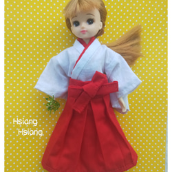 **Hsiang Hsiang**  licca-chan dress  ♡リカちゃん服   巫女服 4枚目の画像