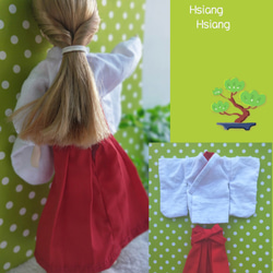 **Hsiang Hsiang**  licca-chan dress  ♡リカちゃん服   巫女服 10枚目の画像