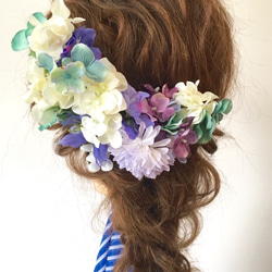 紫陽花のヘッドドレス 3枚目の画像