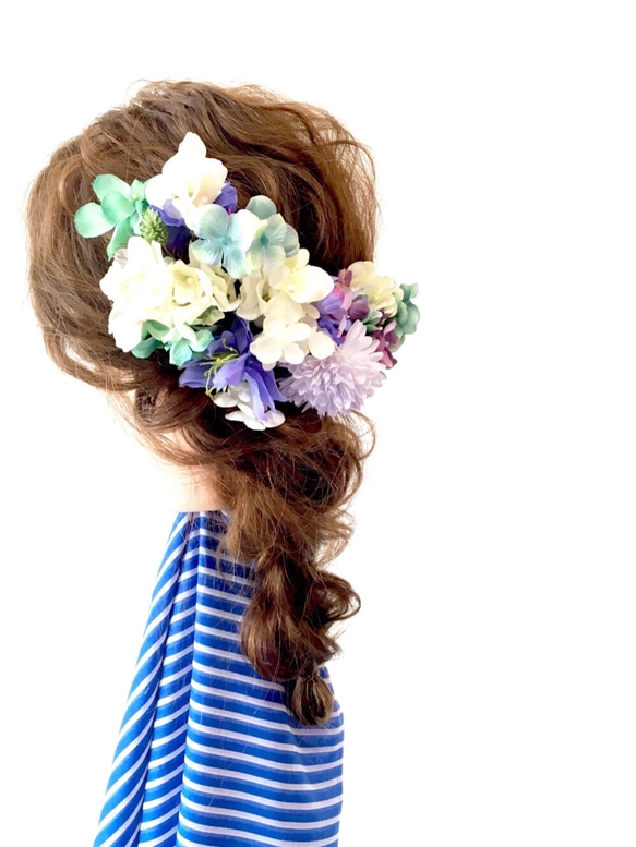 紫陽花のヘッドドレス 4枚目の画像