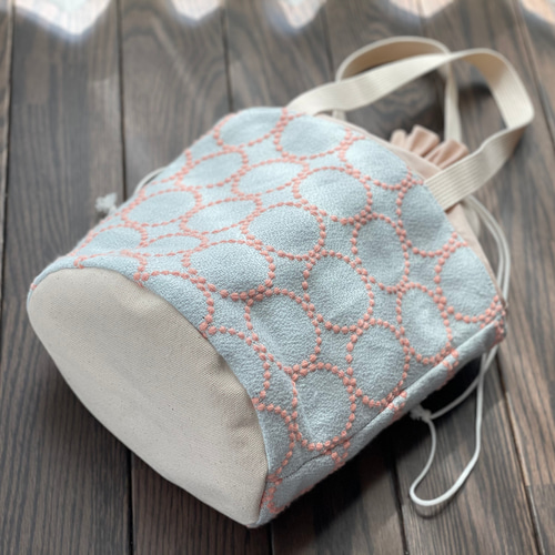 ころりん巾着バッグ☆ミナペルホネンタンバリン トートバッグ  