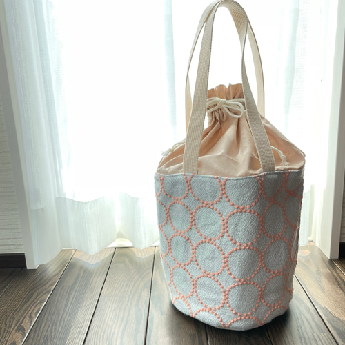 ころりん巾着バッグ☆ミナペルホネンタンバリン トートバッグ  