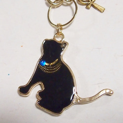 エジプト　バステト神風の黒猫バッグチャーム 6枚目の画像