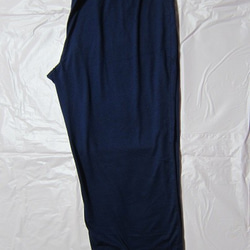 ニットのワイドパンツ（ゆったりサイズ）紺色 2枚目の画像