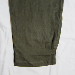 Wガーゼの体に優しいパンツ（ダークグリーン）裾タック 4枚目の画像