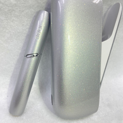 新品未使用　IQOS アイコス3 DUO キラキラシルバー　カスタム　ペイント⭐︎ 2枚目の画像