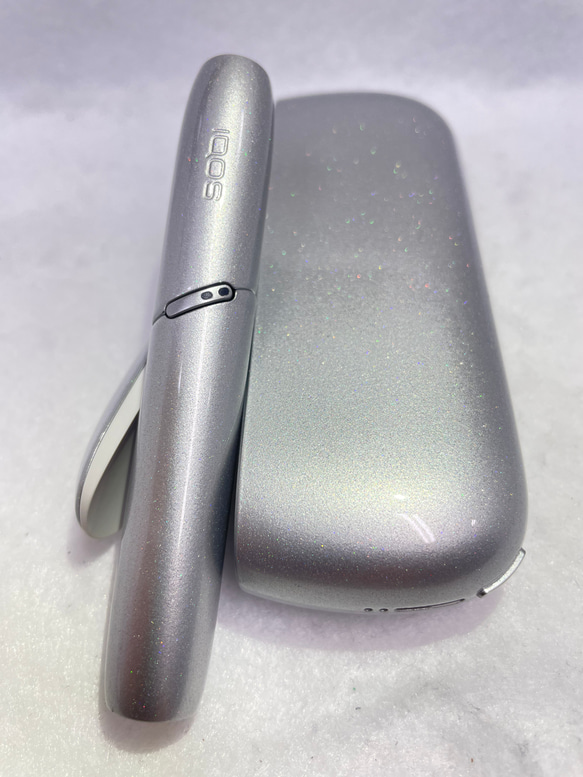 新品未使用　IQOS アイコス3 DUO キラキラシルバー　カスタム　ペイント⭐︎ 3枚目の画像