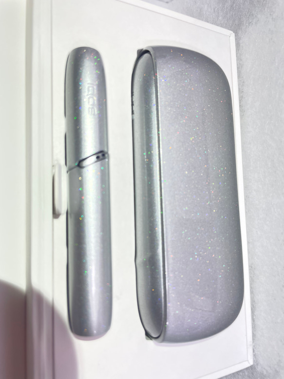 新品未使用　IQOS アイコス3 DUO キラキラシルバー　カスタム　ペイント⭐︎ 4枚目の画像