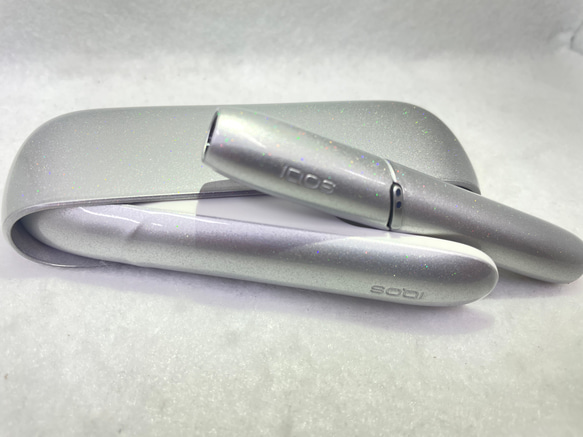新品未使用　IQOS アイコス3 DUO キラキラシルバー　カスタム　ペイント⭐︎ 5枚目の画像