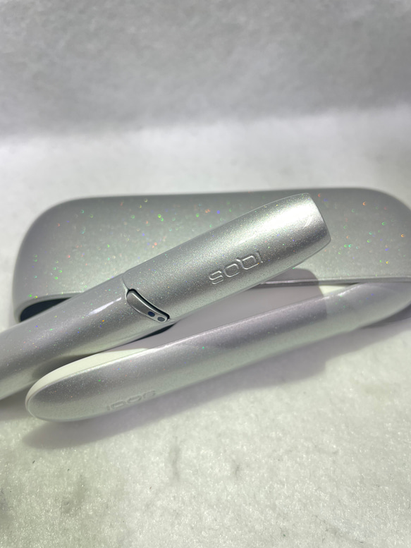 新品未使用　IQOS アイコス3 DUO キラキラシルバー　カスタム　ペイント⭐︎ 7枚目の画像
