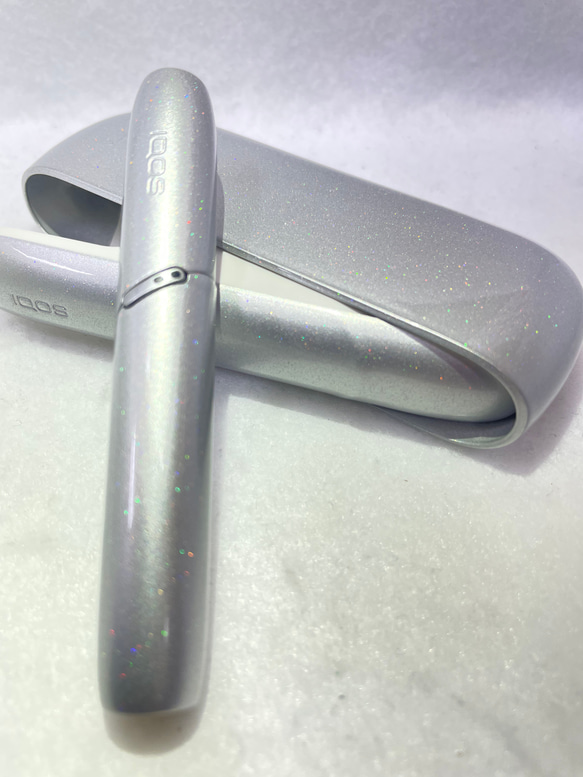 新品未使用　IQOS アイコス3 DUO キラキラシルバー　カスタム　ペイント⭐︎ 9枚目の画像