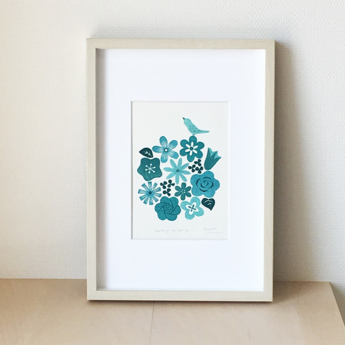 木版画 #『Green green』 木版画 #『Green green』