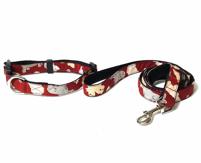 中～大型犬 首輪リードセット 犬種いろいろ柄 リード・首輪 いぬのて