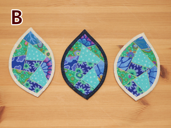 はっぱのコースター（3枚組） ～蒼い風に揺れて～ 3枚目の画像